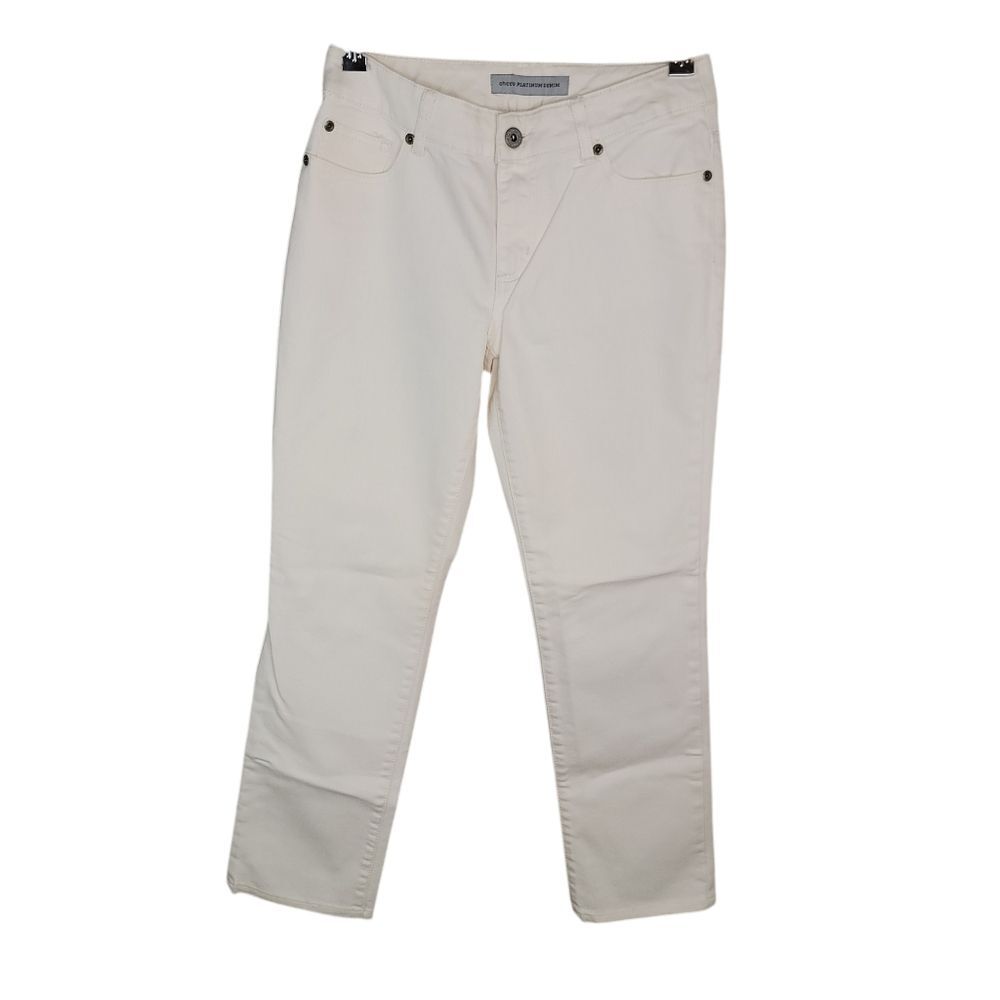 Chico's Ultimate Fit Slim Leg Cream Denim Jeans Size 0 (Small 4)